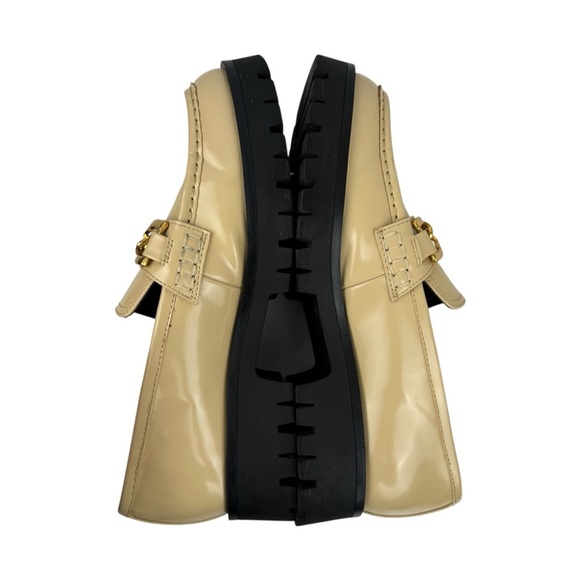 Nine West Womens Gemay 3 Patent Slip On Loafer Heels Shoes Comfort Neutral SZ 9M - Picture 7 of 16